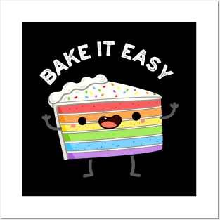 Bake It Easy Cute Cake Pun Posters and Art